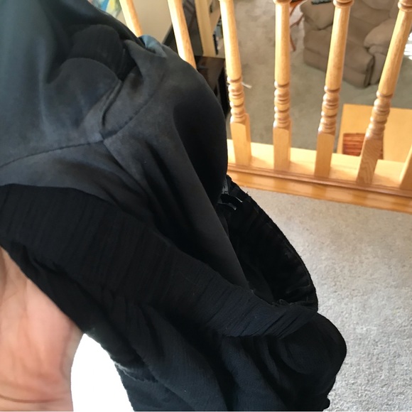 Lulus Off the Shoulder Romantic Ruffled Black Romper - Picture 9 of 9